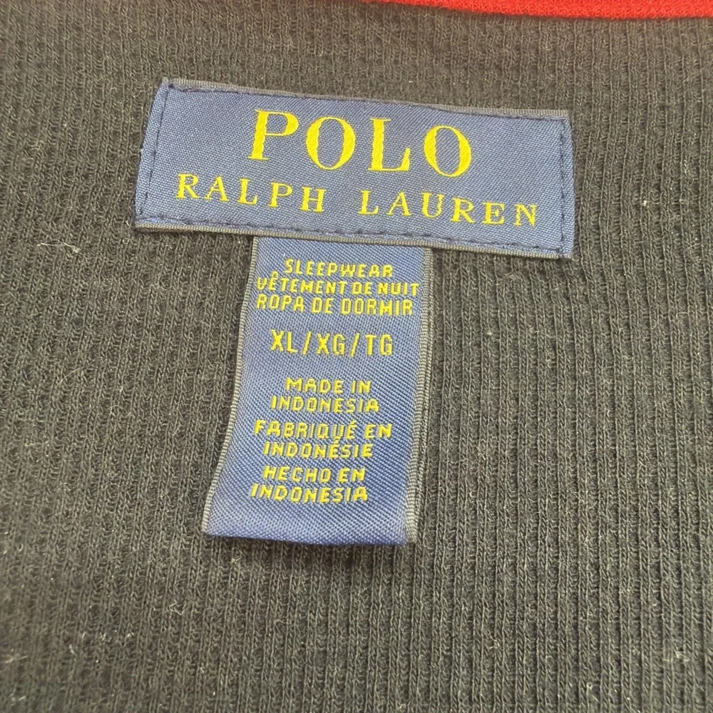 Polo Ralph Lauren‎ Thermal Shirt Men's XL Black Waffle Knit Pony Long Sleeve